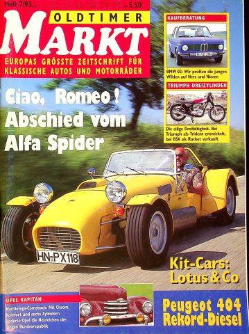 Deckblatt Oldtimer Markt (07/1993)